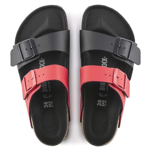 NWT Arizona Split Black Poppy Red Birkenstock Sandals 1019995 M12 Size 12 shops