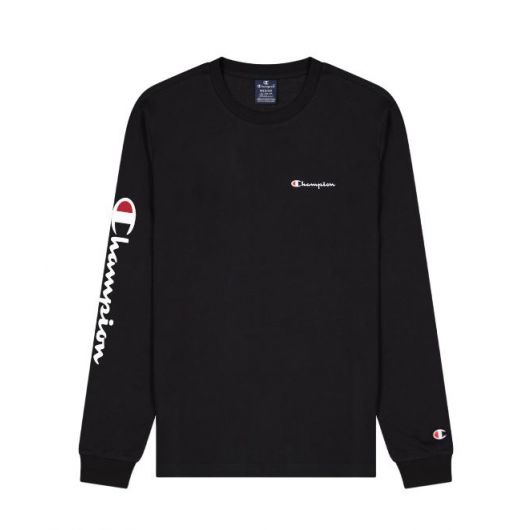 Champion Men s Crewneck Long Sleeve T Shirt in Black