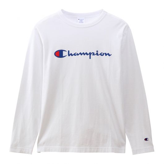 Champion Men s Long Sleeve T Shirt in White C3 Q401 starthreesixty