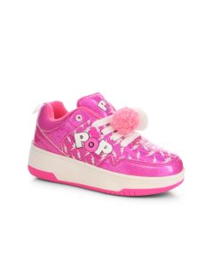 HEELYS Pop Contend Roller Sneaker in Light Pink/Hot Pink Glitter