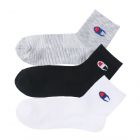 Champion 3 Pairs "C ODORLESS"  Quarter Length Socks Mesh in assorted colors (CMSCS202)