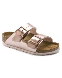 Birkenstock Arizona Birko-Flor Kids Regular Width Sandals in Electric Metallic Copper