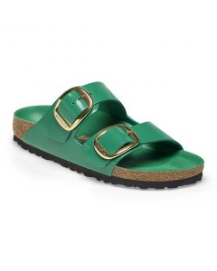 Birkenstock Arizona BB Natural Leather Patent Unisex in High Shine Digital Green