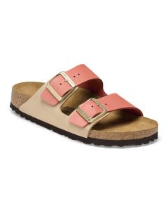 BIRKENSTOCK Arizona Natural Leather Women's Regular Width Sandals in Mars Red / Sandcastle