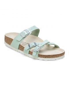 Birkenstock Franca Birko-Flor Women's in Shiny Lizard Surf Green