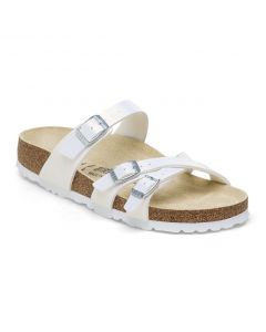 Birkenstock Franca Birko-Flor Women's in Shiny Lizard White