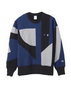 Champion x ANREALAGE Limited Edition Crew Neck Sweatshirt in Navy (C8-W049)