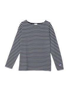 Champion Women Long Sleeve Border T-Shirt in Navy